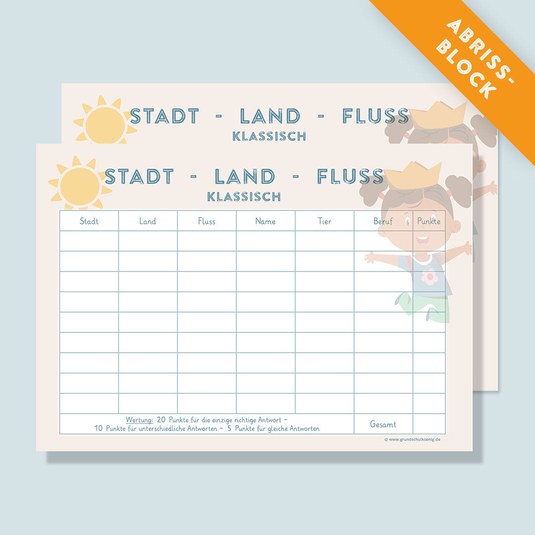 Block: Stadt-Land-Fluss - klassisch