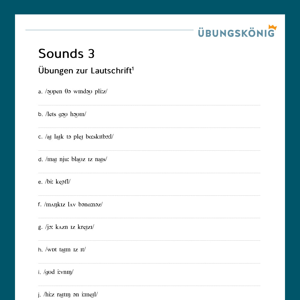 King's Package: Sounds (English, 5th Grade)