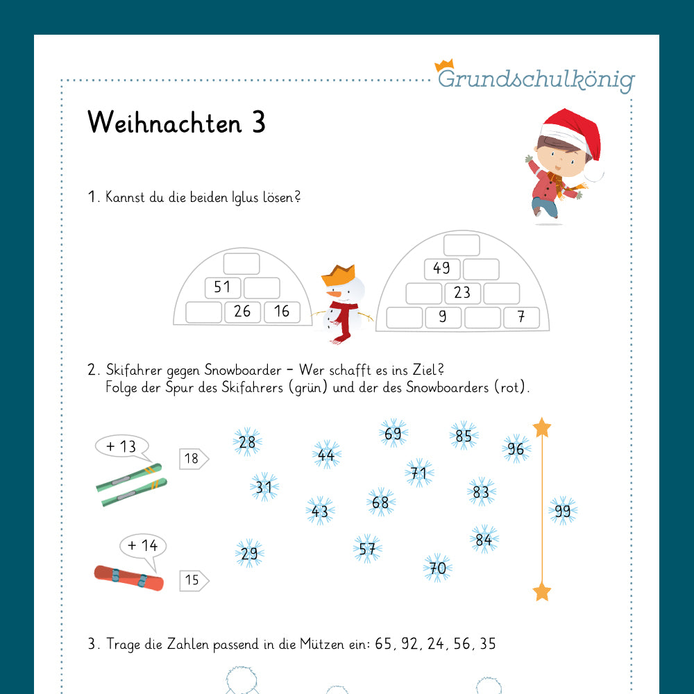 Königspaket: Weihnachten & Winter (Mathe, 2. Klasse)