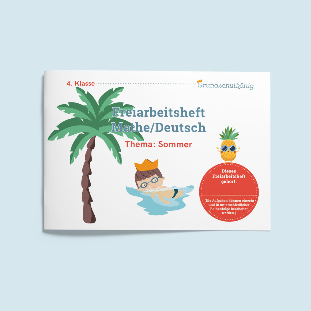 Spezial-Angebot: Königspakete (Deutsch + Mathe), Schatzsuche und Freiarbeitsheft Sommer, 4. Klasse