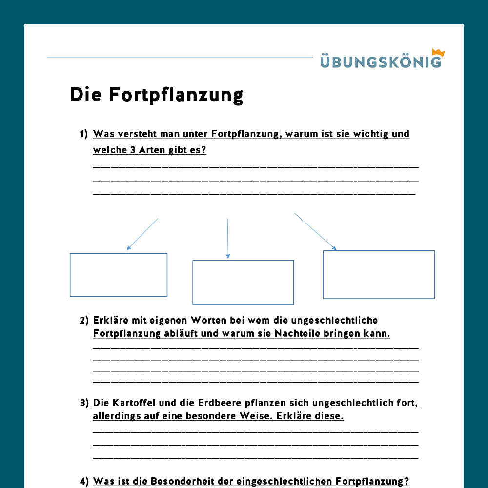 Königspaket: Fortpflanzung (Biologie, 5. Klasse)