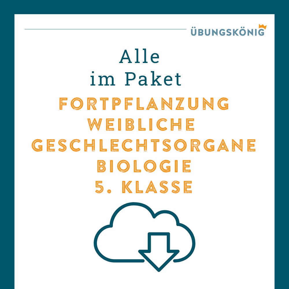 Königspaket: Fortpflanzung - weibliche Geschlechtsorgane (Biologie, 5. Klasse) - inklusive Test