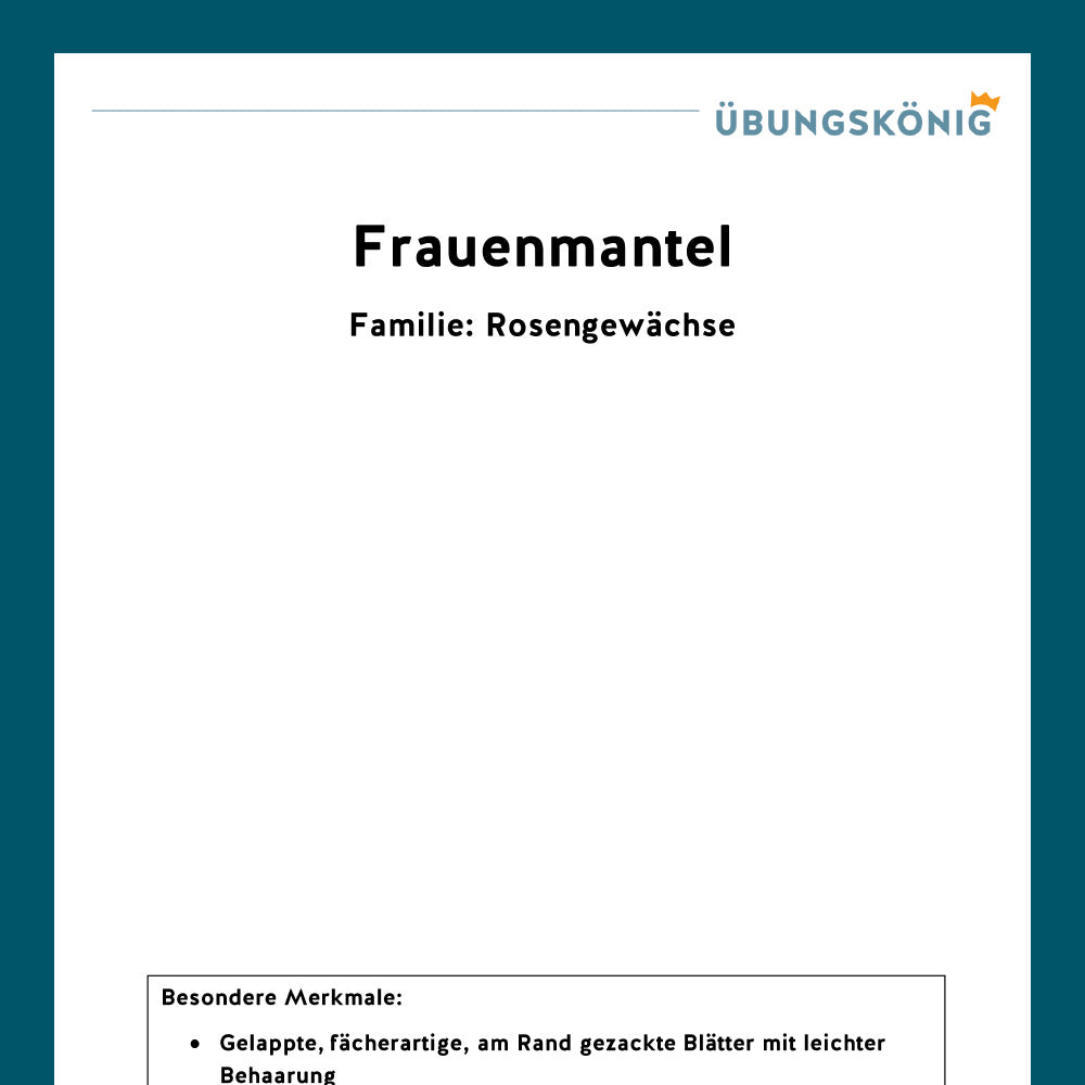 Königspaket: Wir gestalten ein Herbarium (Biologie, 5. Klasse)
