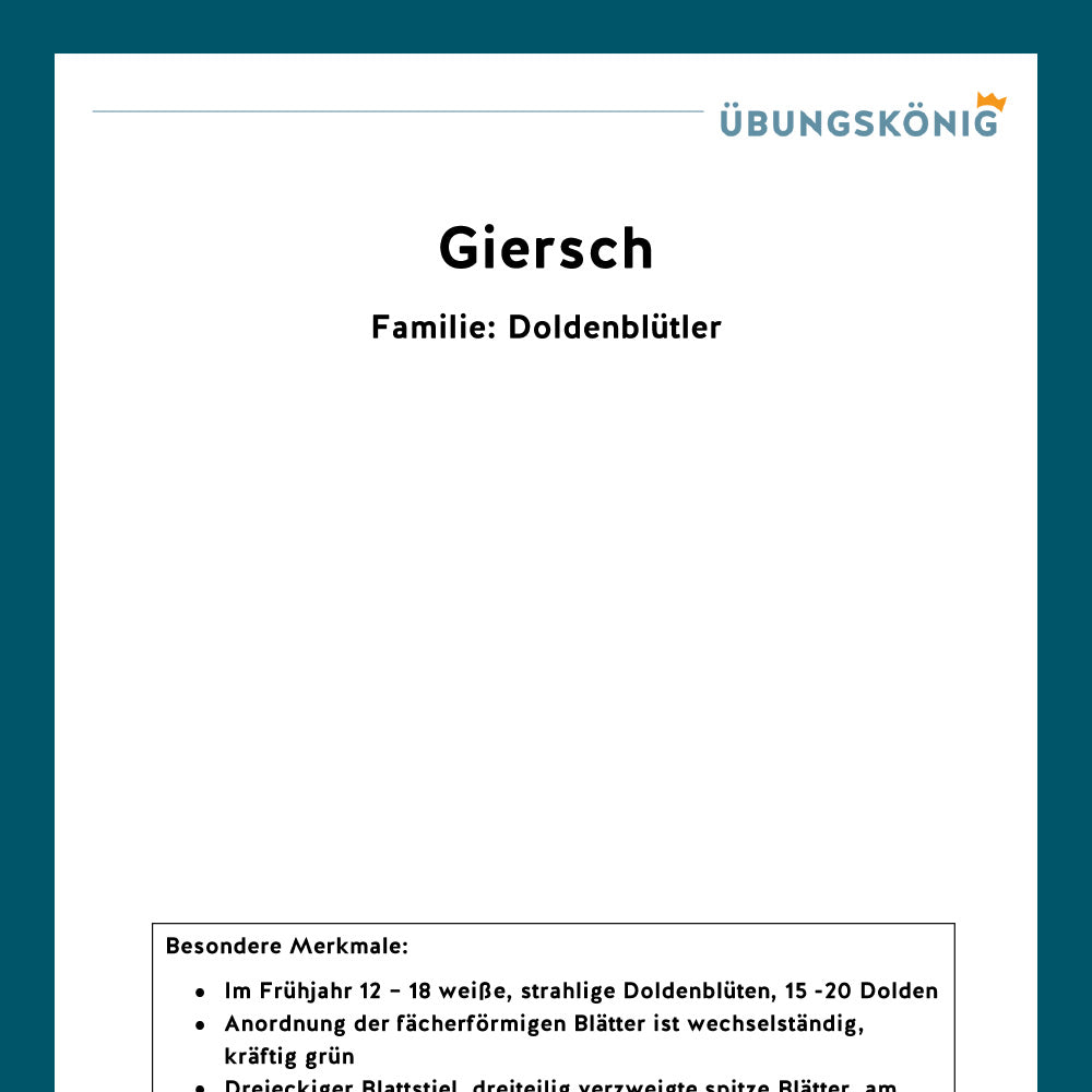 Königspaket: Wir gestalten ein Herbarium (Biologie, 5. Klasse)