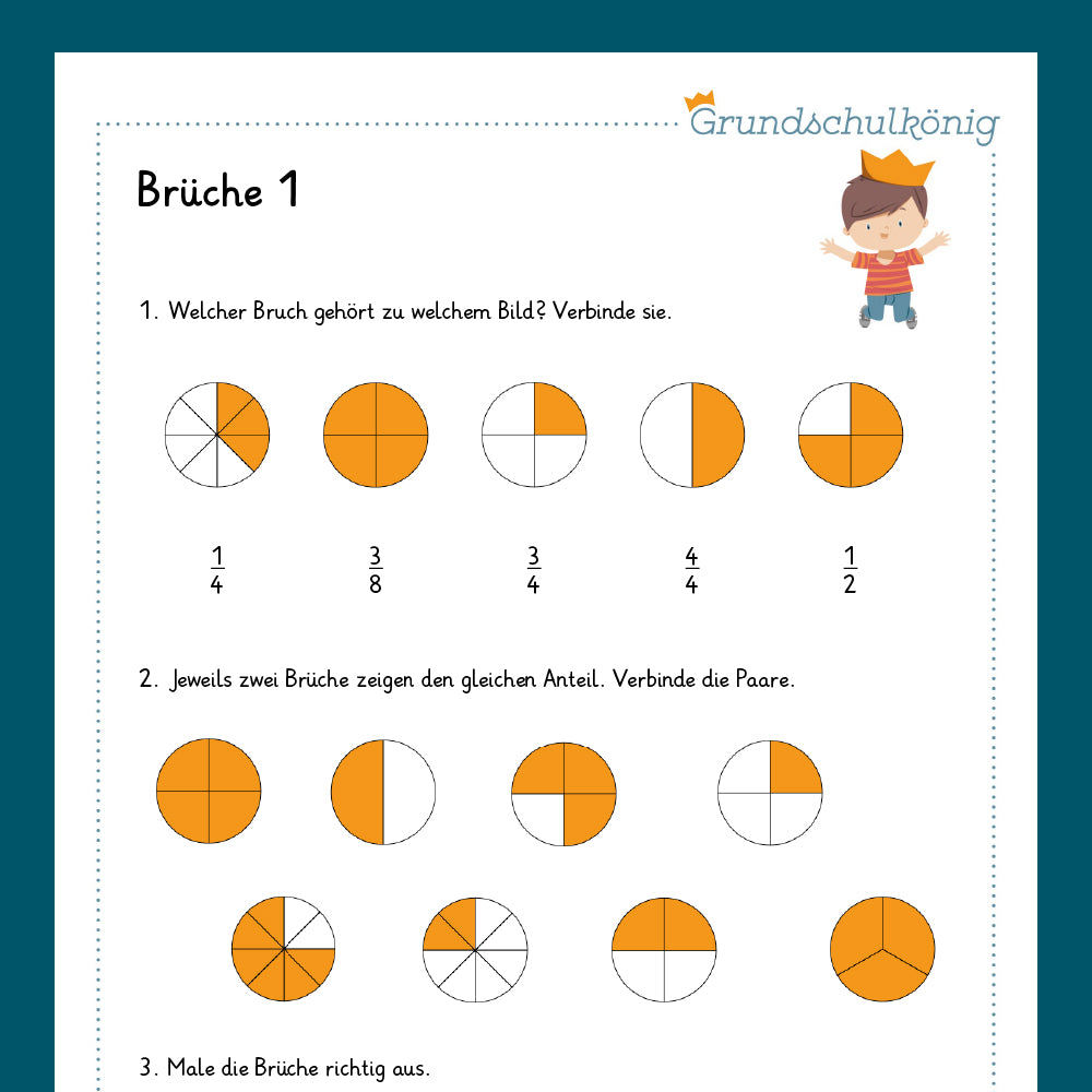 Königspaket: Brüche (Mathe, 4. Klasse) - inklusive Test
