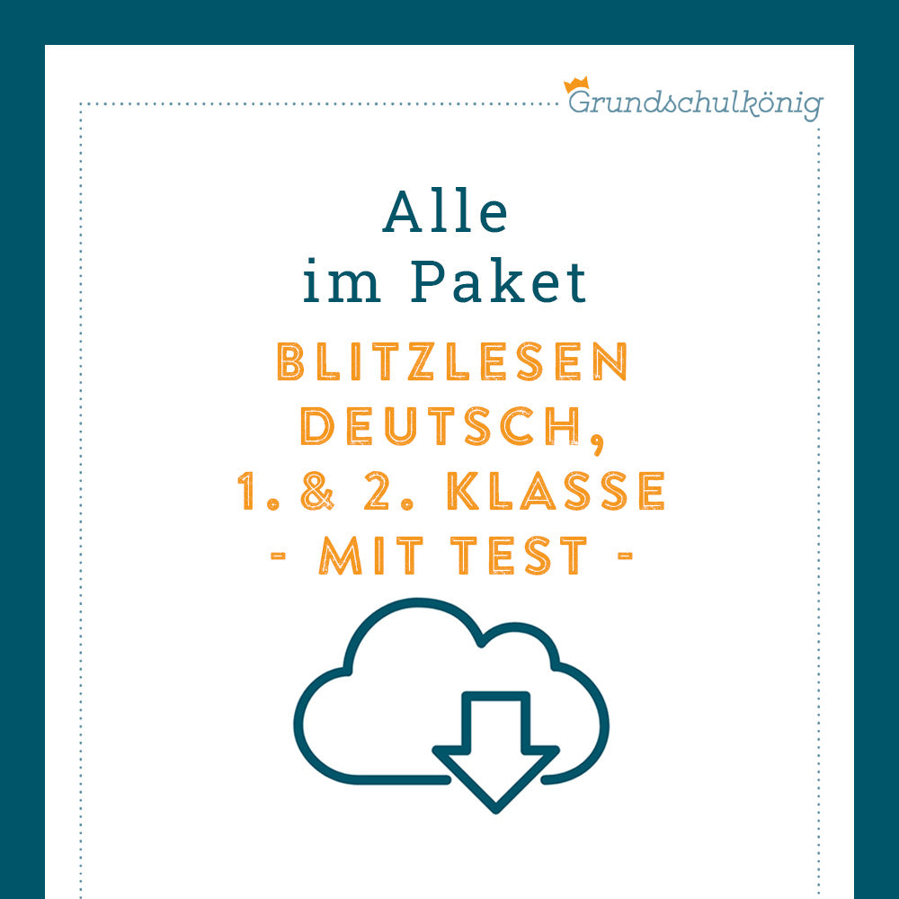 Königspaket: Blitzlesen (Deutsch, 1. &. 2. Klasse) - inklusive Test