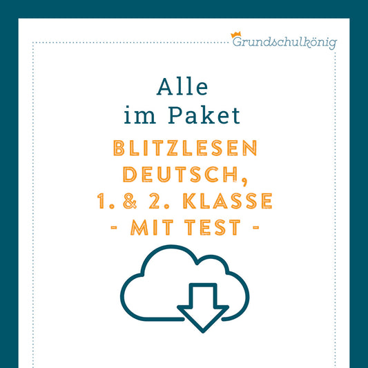 Königspaket: Blitzlesen (Deutsch, 1. &. 2. Klasse) - inklusive Test