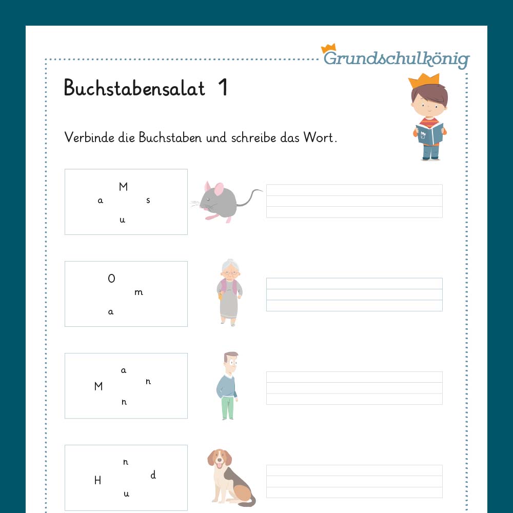 Königspaket: Buchstabensalat (Deutsch, 1. Klasse) - inklusive Test
