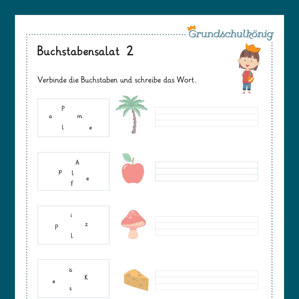 Königspaket: Buchstabensalat (Deutsch, 1. Klasse) - inklusive Test