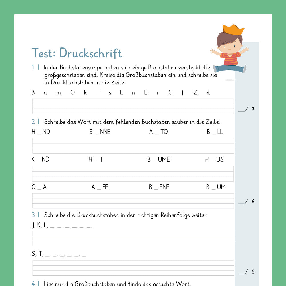 Königspaket: Druckschrift (Deutsch, 1. Klasse) - inklusive Test