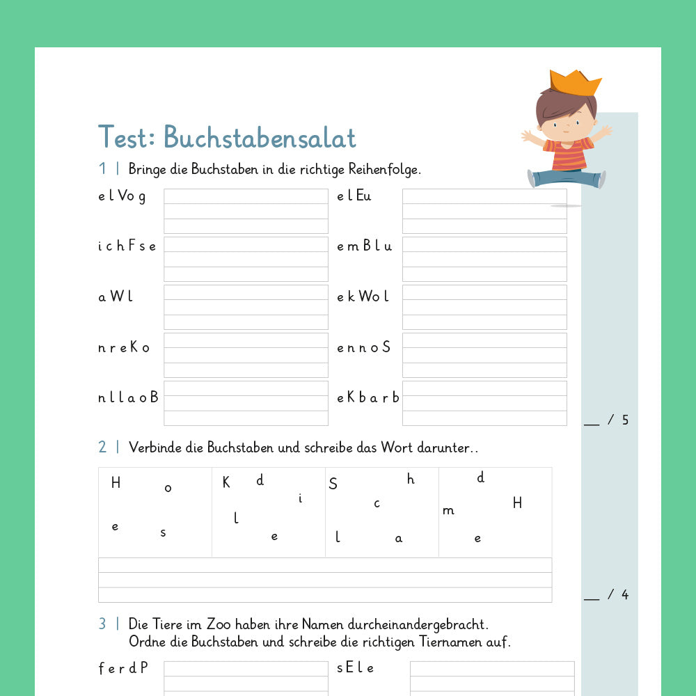 Königspaket: Buchstabensalat (Deutsch, 1. Klasse) - inklusive Test
