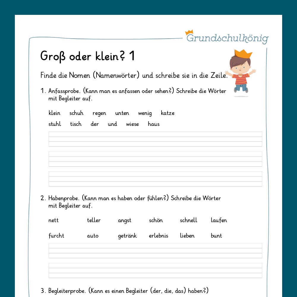 Königspaket: Groß- und Kleinschreibung (Deutsch, 1. Klasse) - inklusive Test