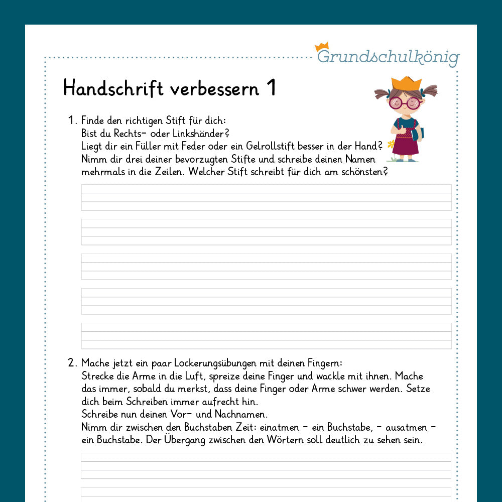 Königspaket: Handschrift verbessern (Deutsch, 1. Klasse) - inklusive Test