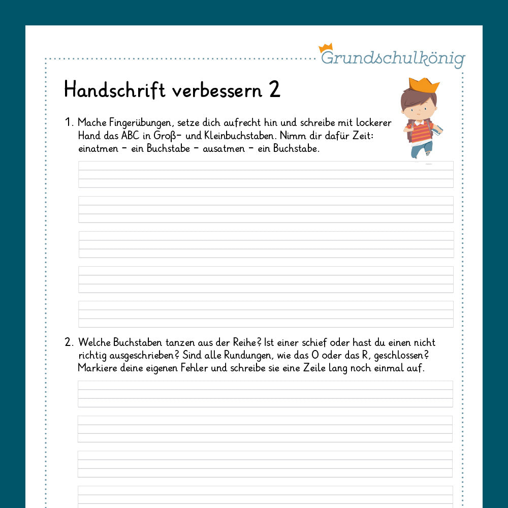 Königspaket: Handschrift verbessern (Deutsch, 1. Klasse) - inklusive Test