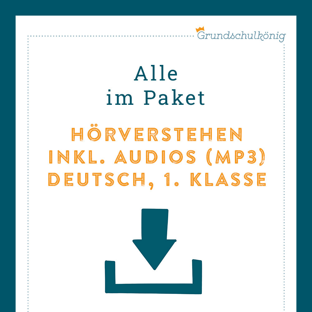 Königspaket: Hörverstehen inkl. Audios (Deutsch, 1. Klasse)