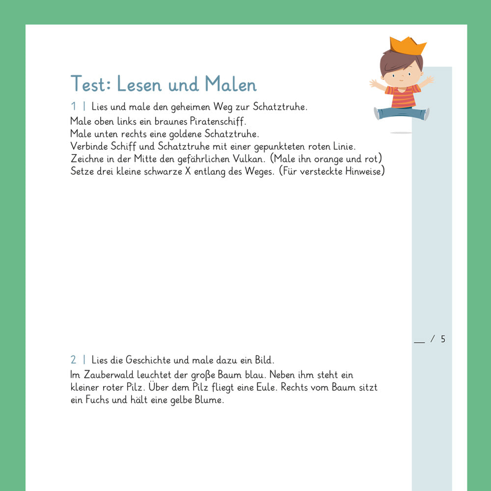 Königspaket: Erstes Lesen / Erstes Malen (Deutsch, 1. Klasse) - inklusive Test