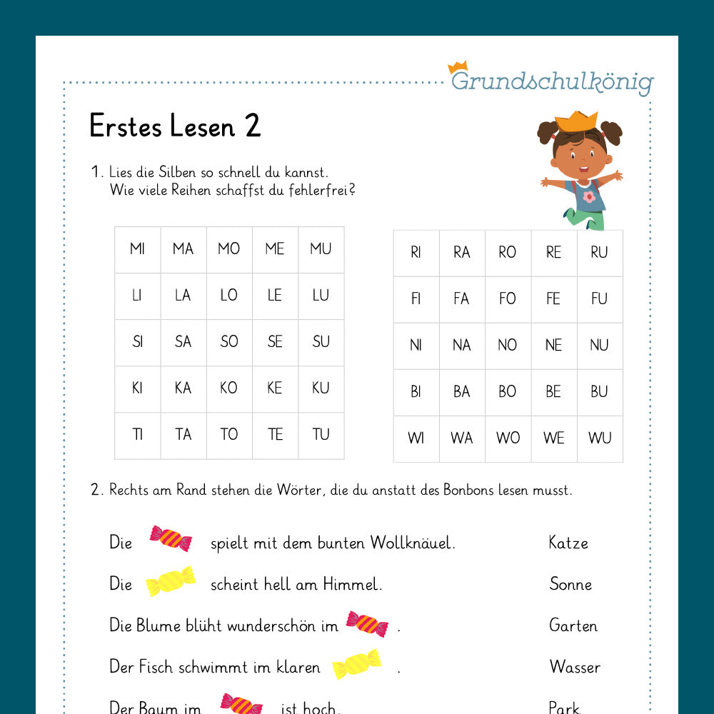 Königspaket: Lesetempo aufbauen (Deutsch, 1. Klasse) - inklusive Test