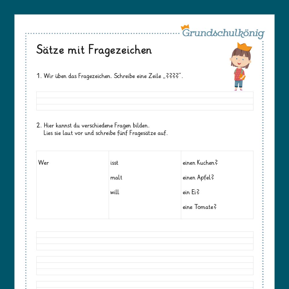 Königspaket: Sätze bilden & Satzbau (Deutsch, 1. Klasse) - inklusive Test