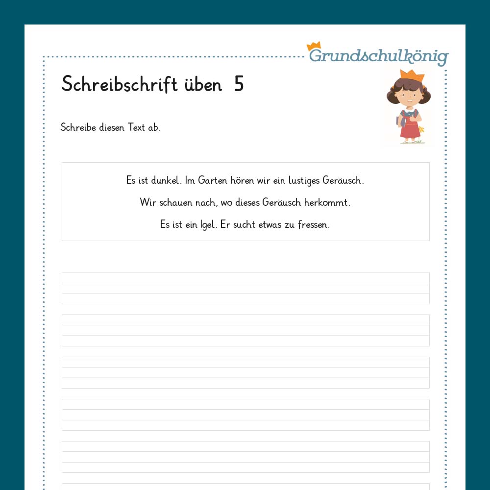 Königspaket: Schreibschrift - Übungsblätter inklusive Test (Deutsch, 1. Klasse)