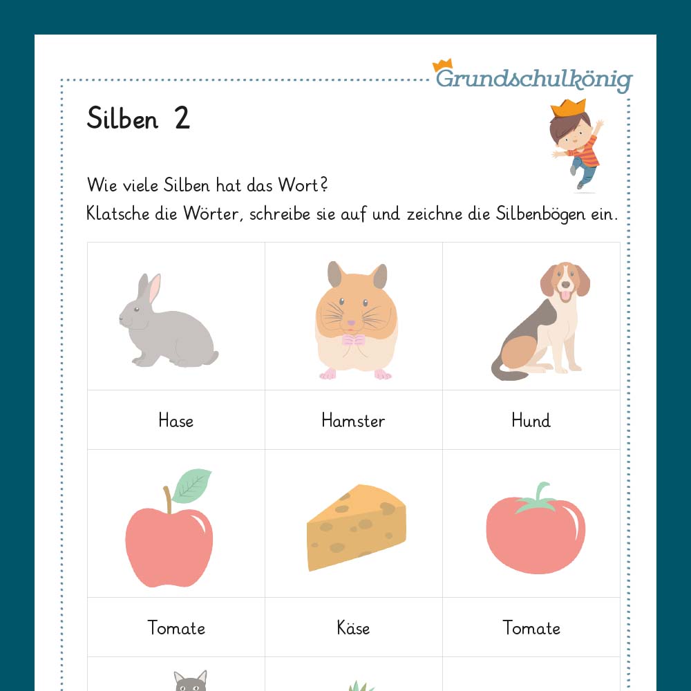 Königspaket: Silbentrennung (Deutsch, 1. Klasse) - inklusive Test