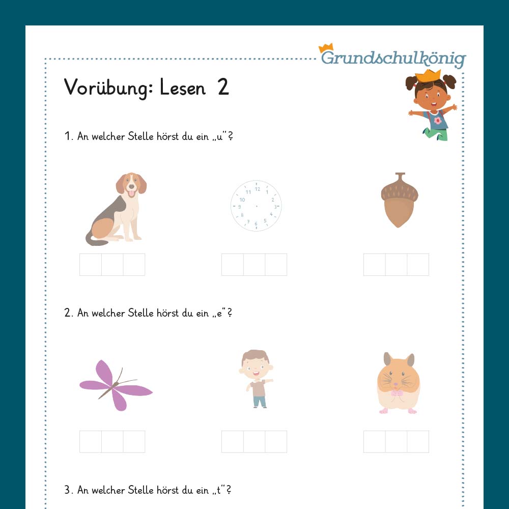 Königspaket: Vorübungen / erstes Lesen (Deutsch, 1. Klasse) - inklusive Test