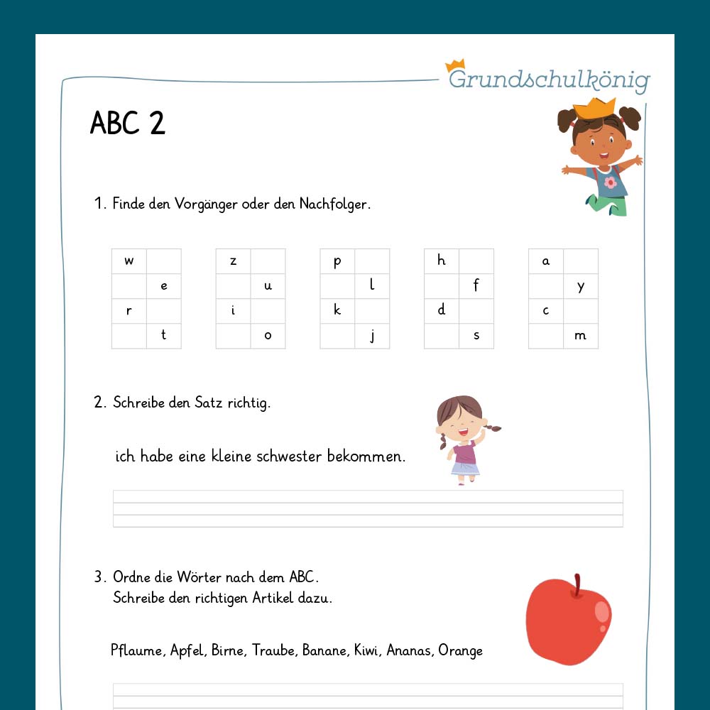 Königspaket: ABC (Deutsch, 1. & 2. Klasse) - inklusive Test