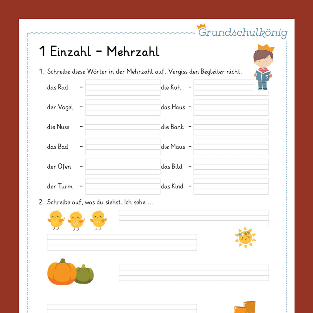 Deutsch, 2. Klasse: Wiederholung des Jahresstoffs 2
