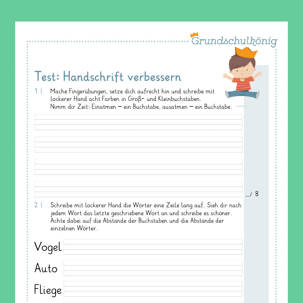 Königspaket: Handschrift verbessern (Deutsch, 2. Klasse) - inklusive Test