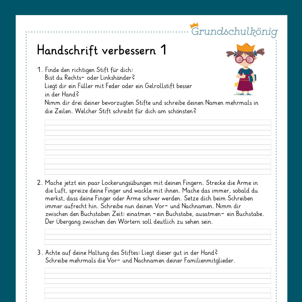 Königspaket: Handschrift verbessern (Deutsch, 2. Klasse) - inklusive Test