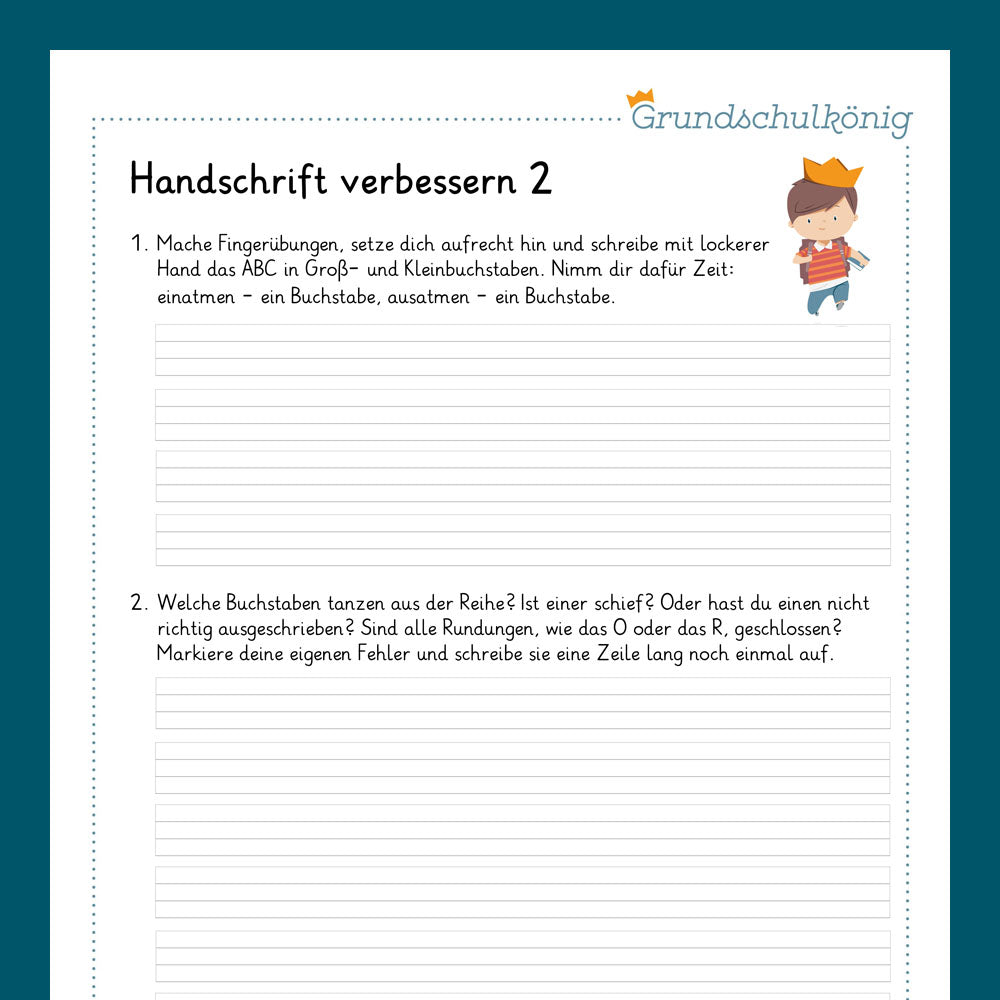 Königspaket: Handschrift verbessern (Deutsch, 2. Klasse) - inklusive Test