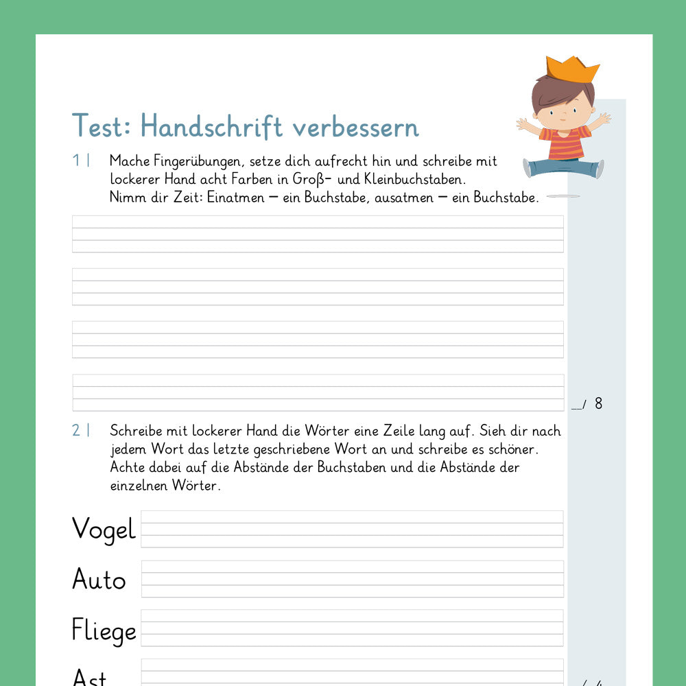 Königspaket: Handschrift verbessern (Deutsch, 2. Klasse) - inklusive Test