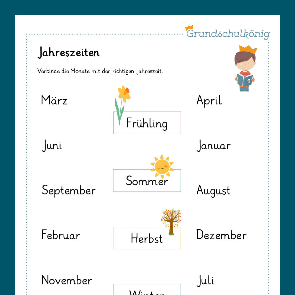 Königspaket: Kalender (Deutsch, 2. Klasse) - inklusive Test