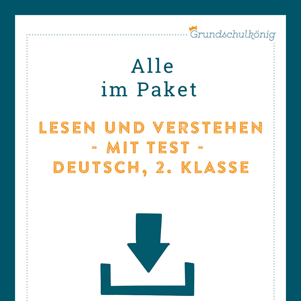 Königspaket: Lesen und Verstehen (Deutsch, 2. Klasse) - inklusive Test