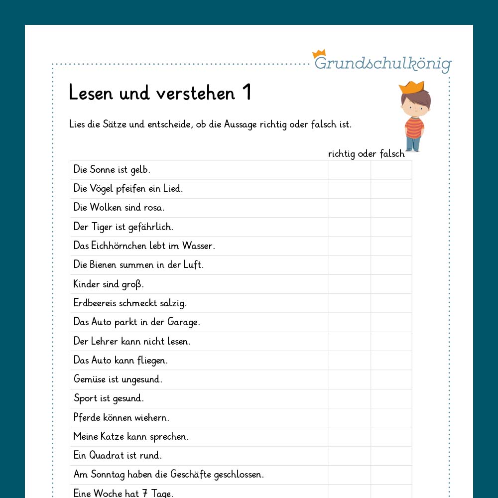 Königspaket: Lesen und Verstehen (Deutsch, 2. Klasse) - inklusive Test