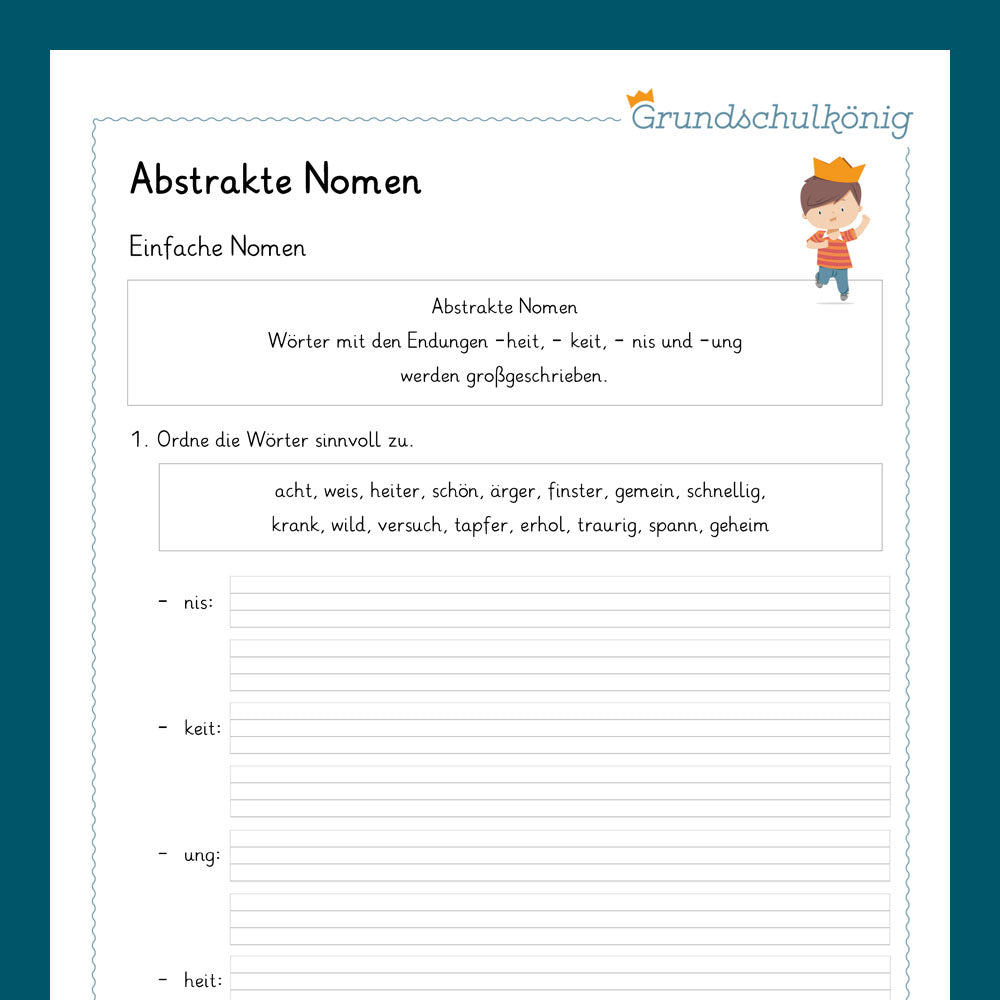 Königspaket: Namenwörter / Nomen (Deutsch, 2. Klasse) - inklusive Test