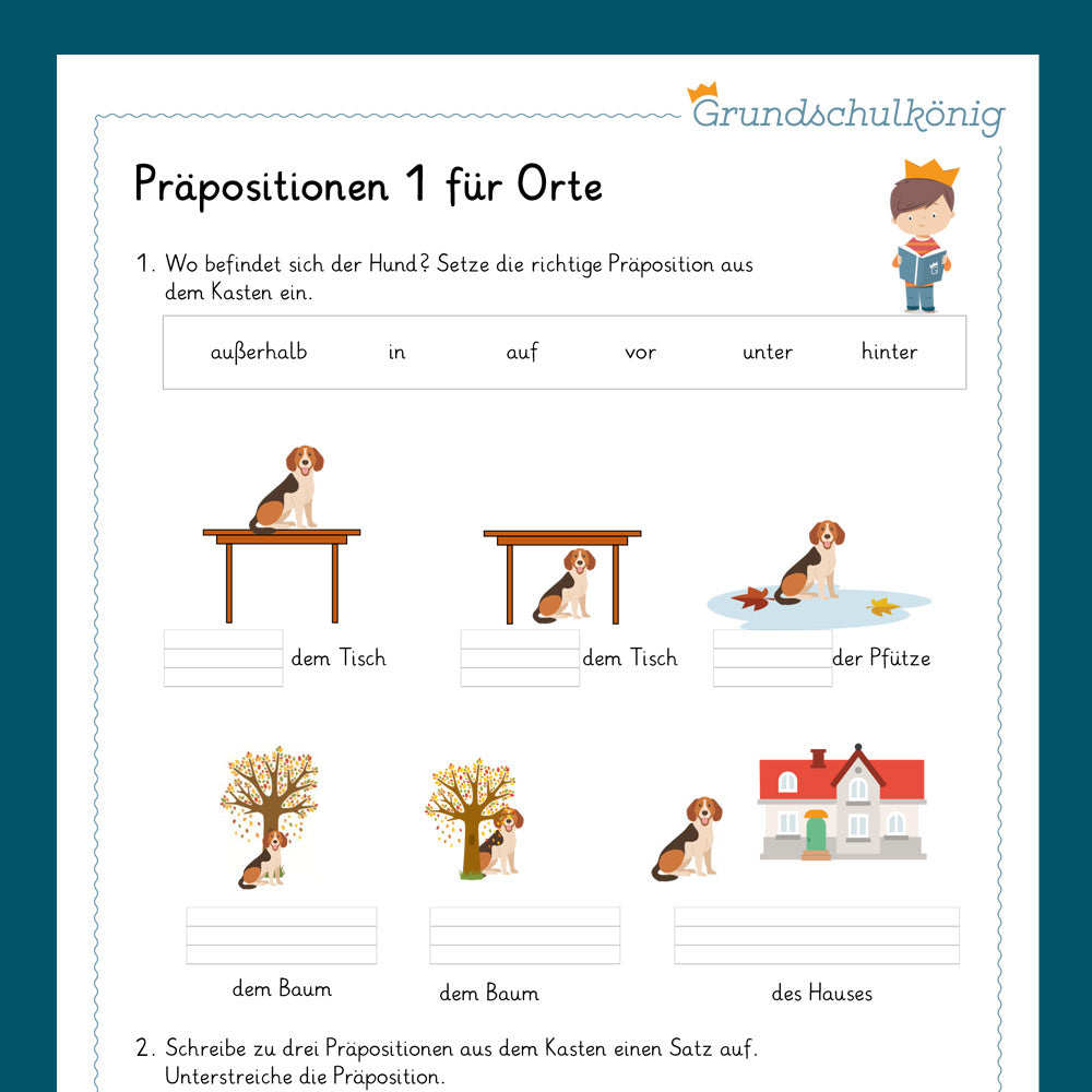 Königspaket: Präpositionen (Deutsch, 2. & 3. Klasse) - inklusive Test