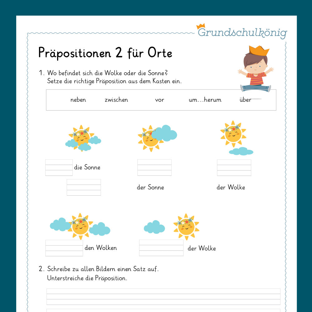 Königspaket: Präpositionen (Deutsch, 2. & 3. Klasse) - inklusive Test