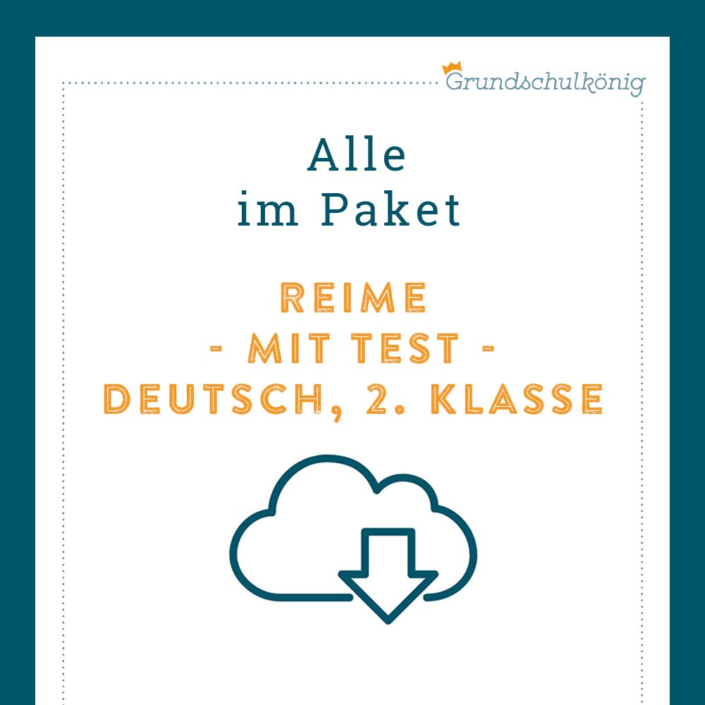 Königspaket: Reime / Reimwörter (Deutsch, 2. Klasse) - inklusive Test