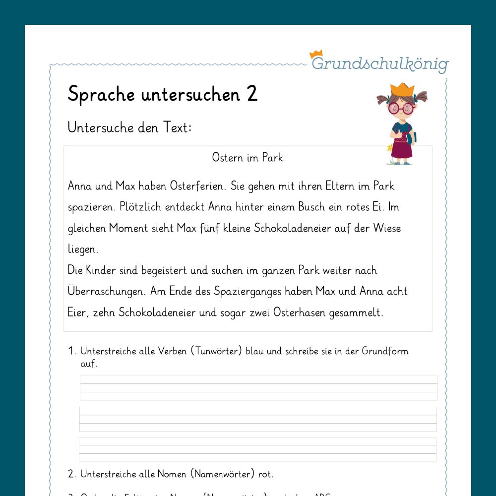 Königspaket: Wortarten - Sprache untersuchen (Deutsch, 2. Klasse) - inklusive Test
