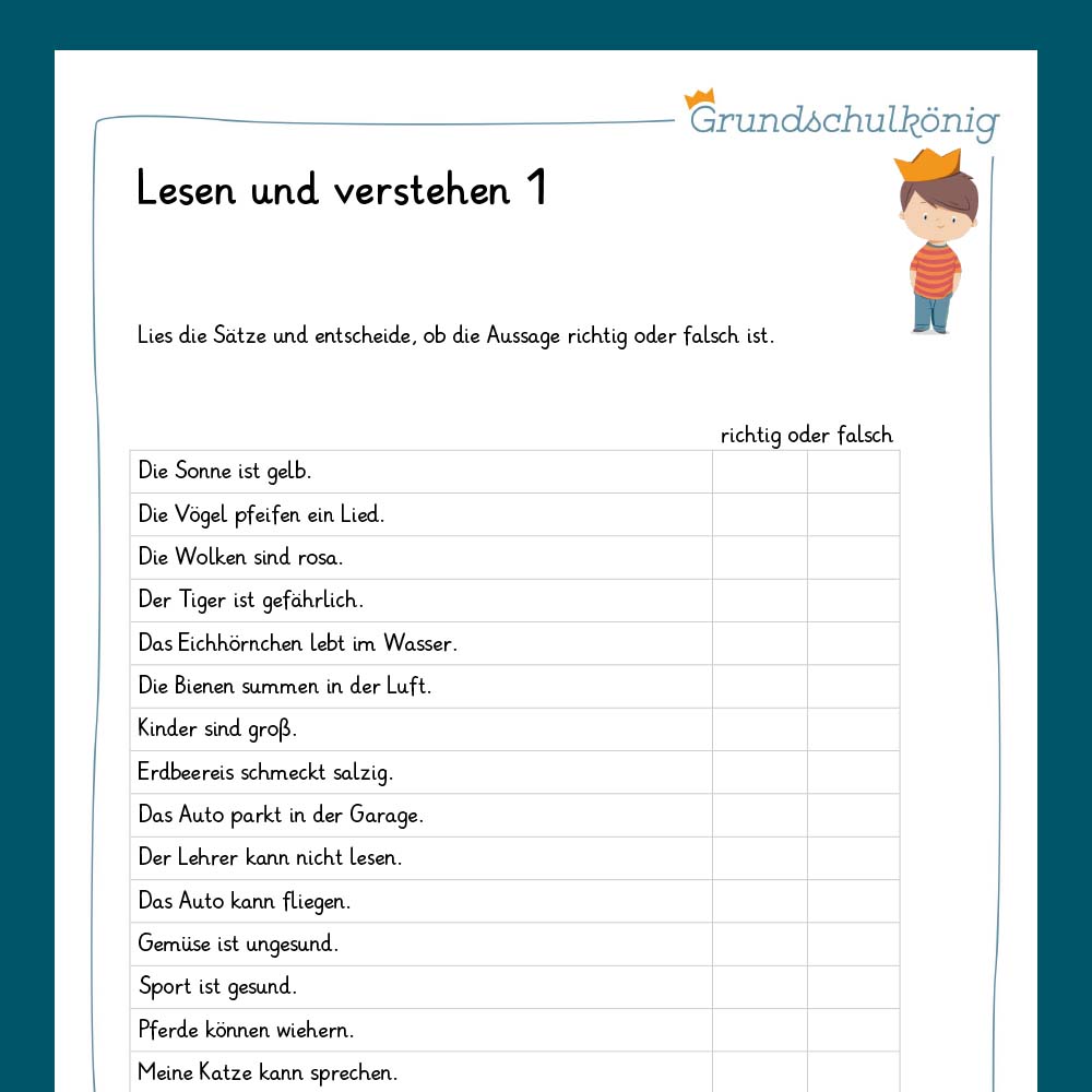 Königspaket: Lesen und Verstehen (Deutsch, 2. Klasse) - inklusive Test