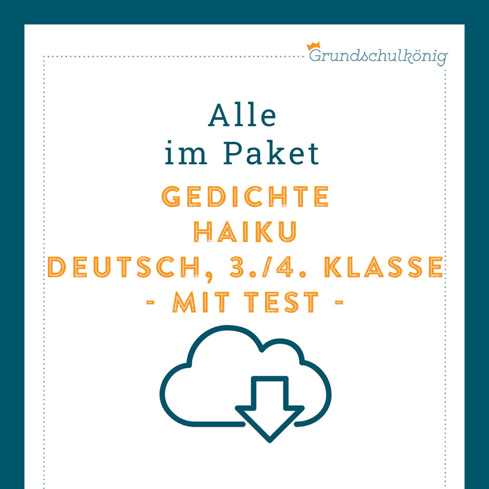 Königspaket: Haiku (Deutsch, 3. & 4. Klasse) - inklusive Test