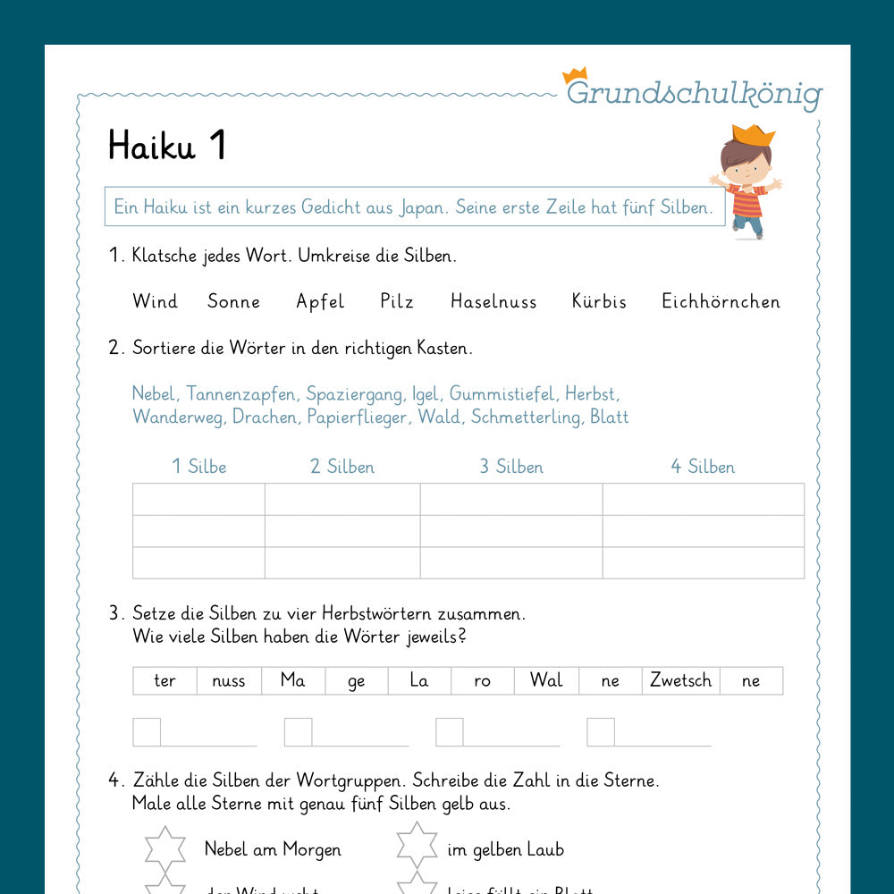 Königspaket: Haiku (Deutsch, 3. & 4. Klasse) - inklusive Test