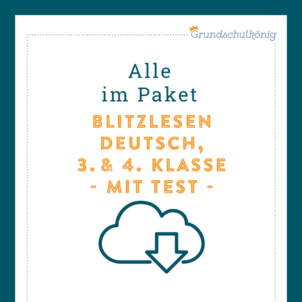 Königspaket: Blitzlesen (Deutsch, 3. &. 4. Klasse) - inklusive Test
