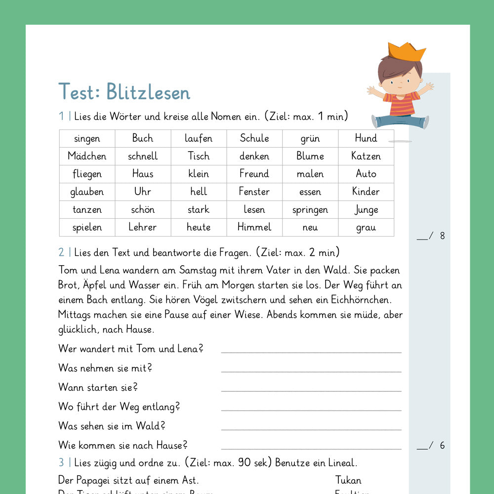 Königspaket: Blitzlesen (Deutsch, 3. &. 4. Klasse) - inklusive Test