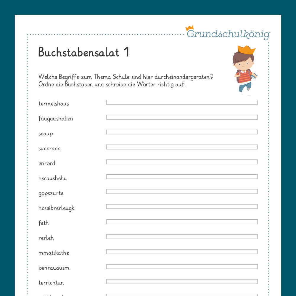 Königspaket: Buchstabensalat (Deutsch, 3. Klasse)