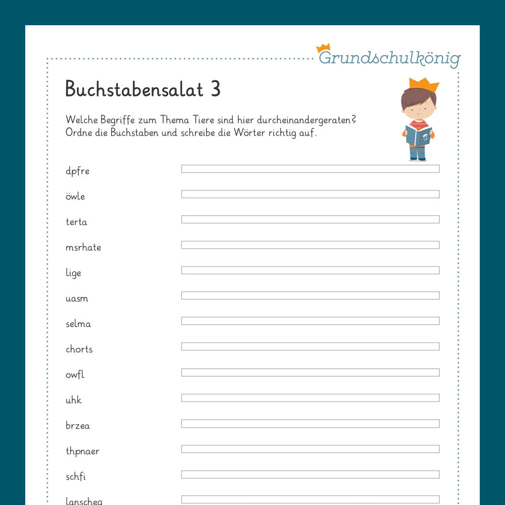 Königspaket: Buchstabensalat (Deutsch, 3. Klasse)
