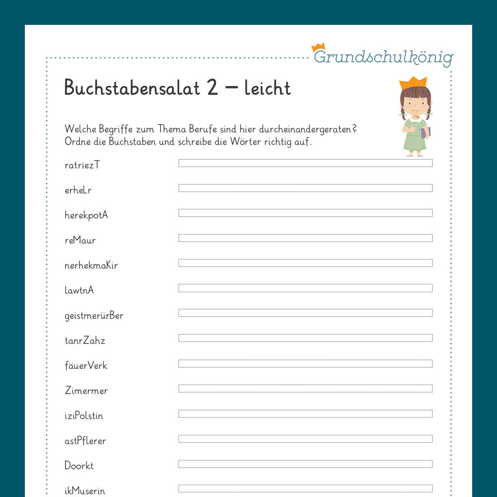 Königspaket: Buchstabensalat - leicht (Deutsch, 3. Klasse)