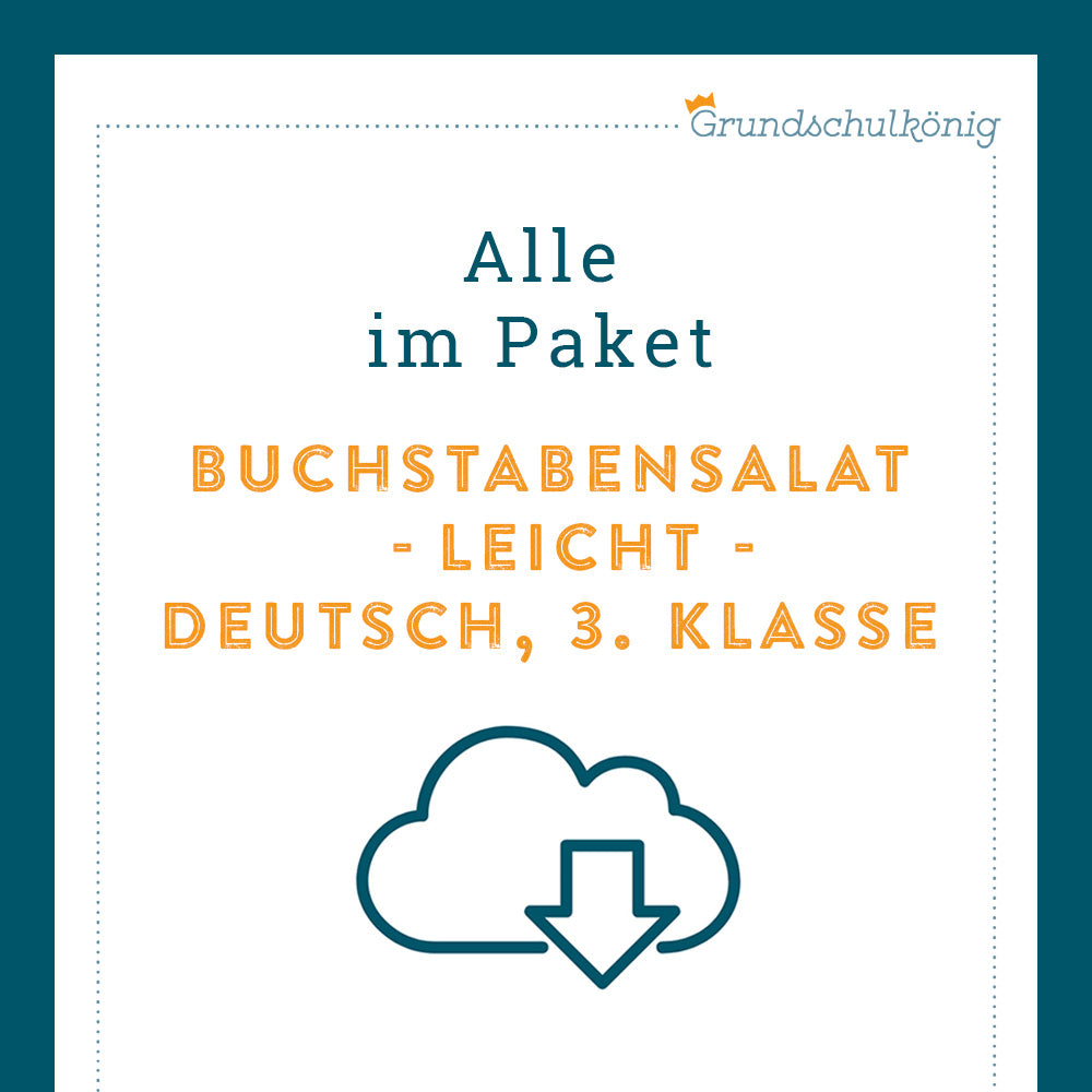 Königspaket: Buchstabensalat - leicht (Deutsch, 3. Klasse)