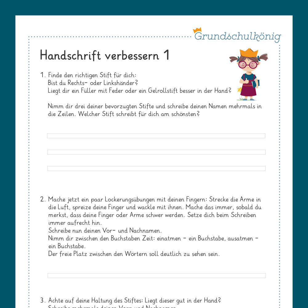 Königspaket: Handschrift verbessern (Deutsch, 3. Klasse)