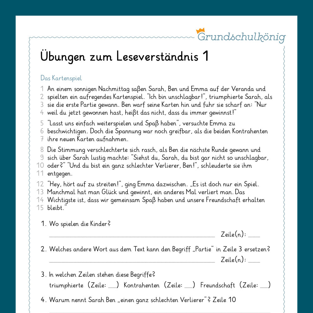 Königspaket: Leseverständnis (Deutsch, 3. Klasse)